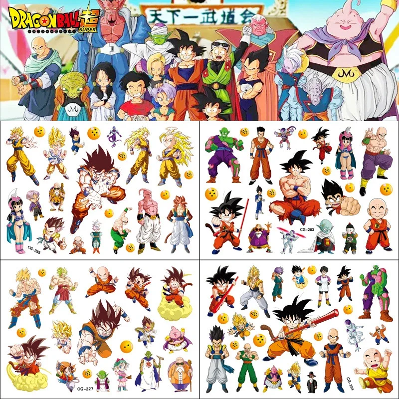 Фото Наклейки Dragon Ball Goku, водостойкие оригинальные аниме-фигурки, кавайные наклейки, принадлежности для дня рождения, украшения, детский подарок №2