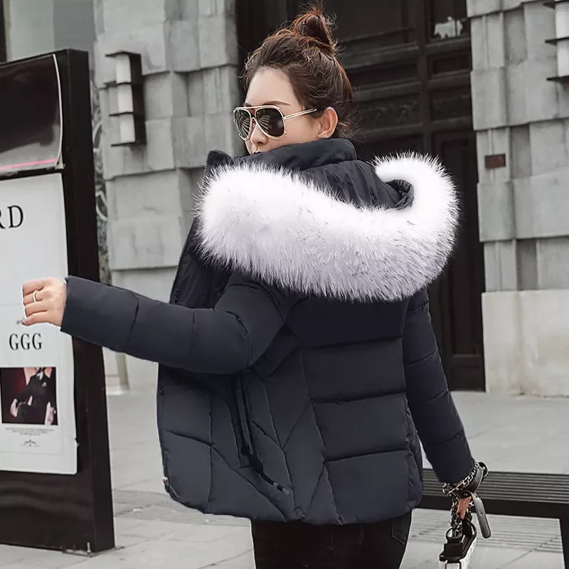 new Winter Warm Parkas Women Fashion Fur Hooded Pockets Winter Coats Women Elegant Cotton Jackets Coat Female