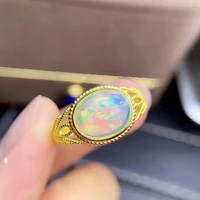 meibapj 810 new fashion natural opal gemstone simple ring for women real 925 sterling silver charm fine party jewelry