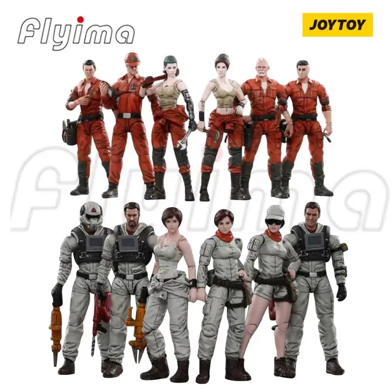 

(6PCS/Set) NEW 1/18 JOYTOY 10.5CM Action Figure Mech Maitenance Type A/B Female Soldier Military Model Toys Collection
