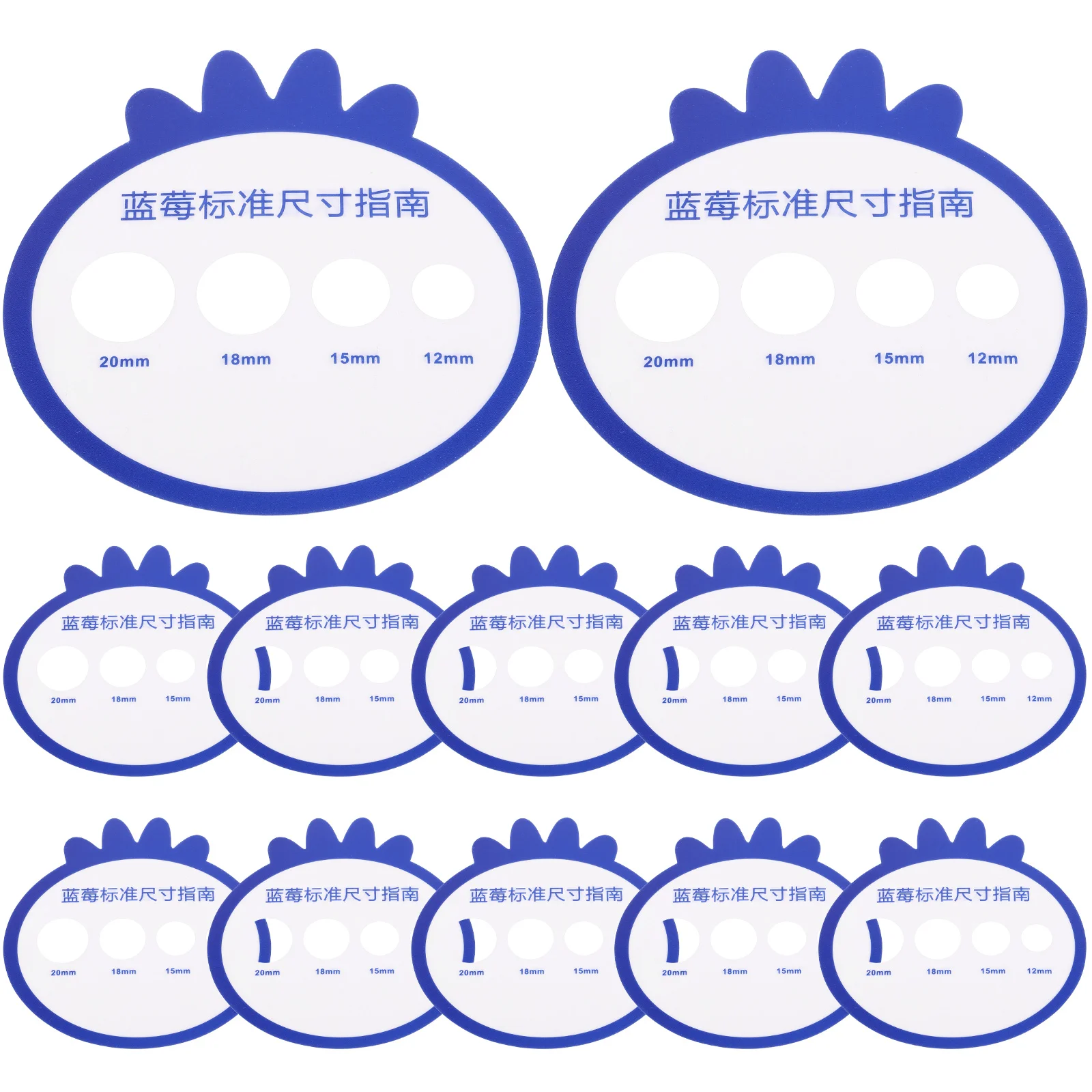 

12 Pcs Fruit Measuring Supply Blueberry Blueberry Diameter Gauges Tool Cards Measurement Board Fresh Fruit Tool