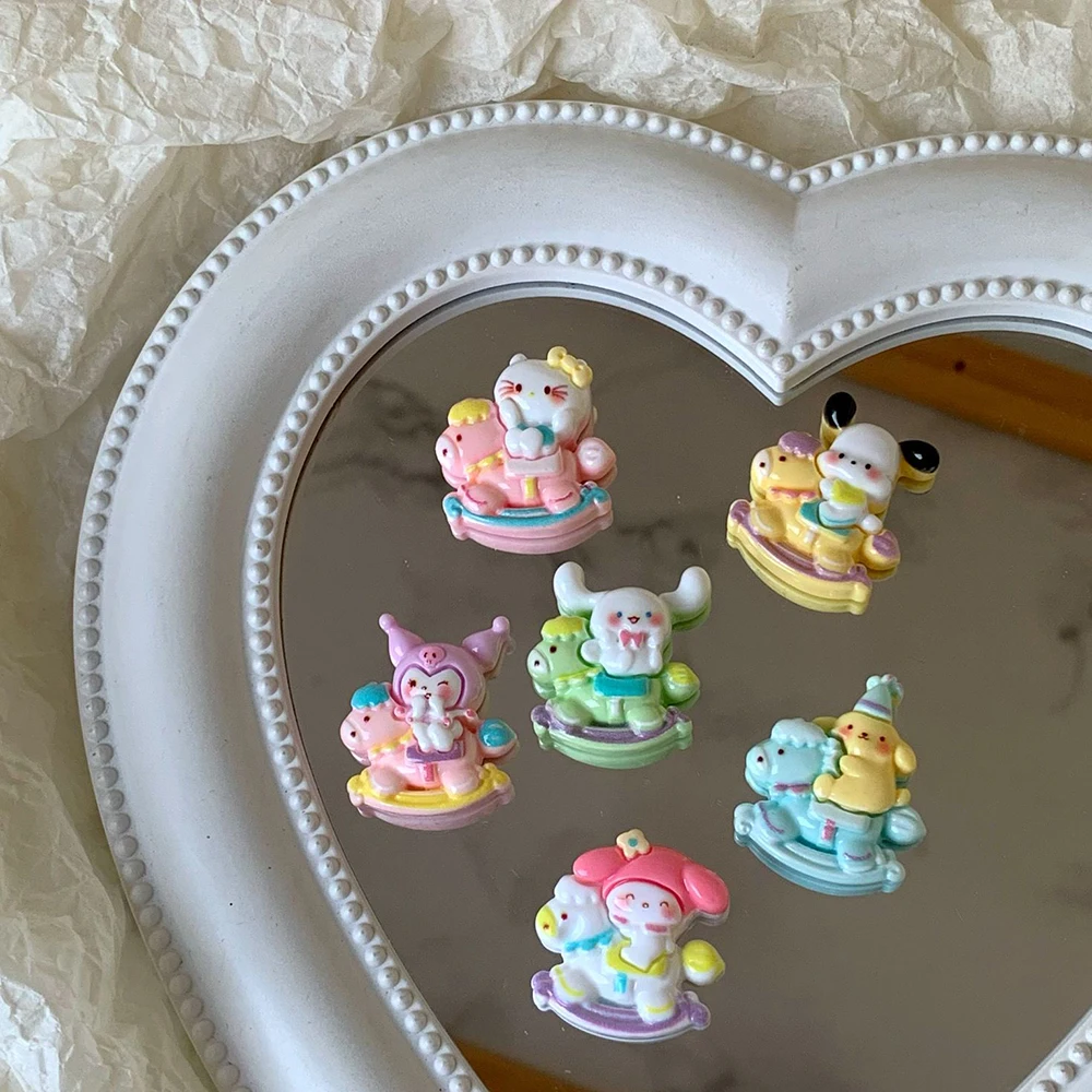 Diy Kawaii Paster Sanrio Ccartoon Hello Kitty Kuromi Cinnamoroll pompurin Gallop On Horse Phone Windows Cup Parts