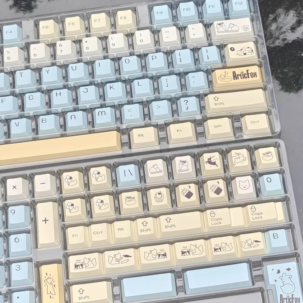 C Fox Keycap Pbt Cherry пятисторонний сублимационный колпачок милый синий желтый 139 клавиш (art.: 3920ce55d43fb) - 3920ce55d43fb
