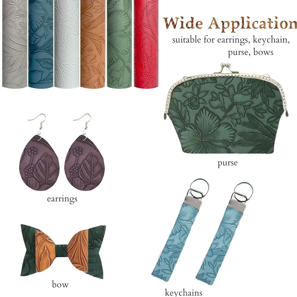 Винтажный цветок с тиснением из искусственной кожи в стиле ретро лист