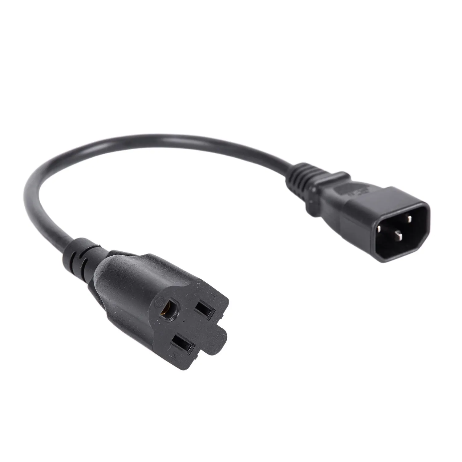 1 фут IEC 320 C14 штекер к NEMA 5-15R 3 зубчатый гнездовой ПК кабель адаптера питания черный