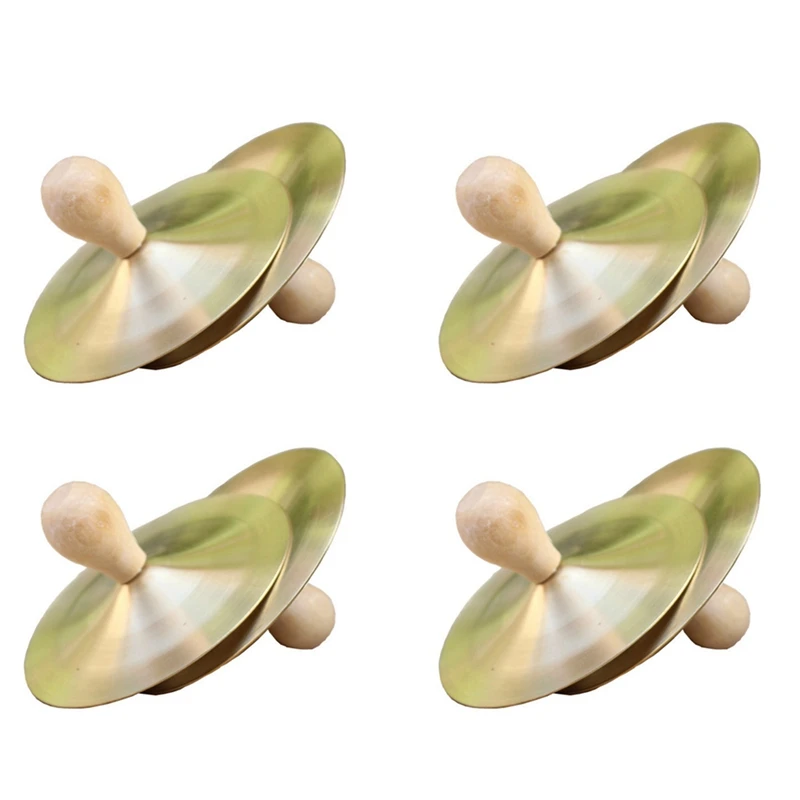 

4 Pair 9Cm Hand Percussion Copper Cymbals Children Musical Instrument Education Toys Brass