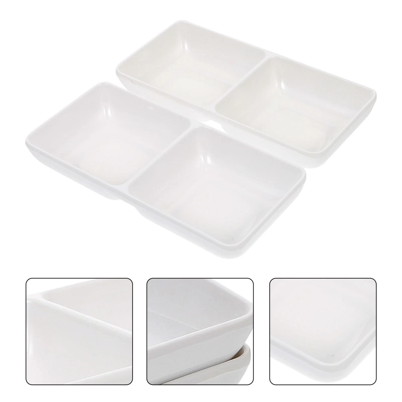 

2Pcs Melamine Dish Study Room Dish Graffiti Paint Holders Sauce Dishes