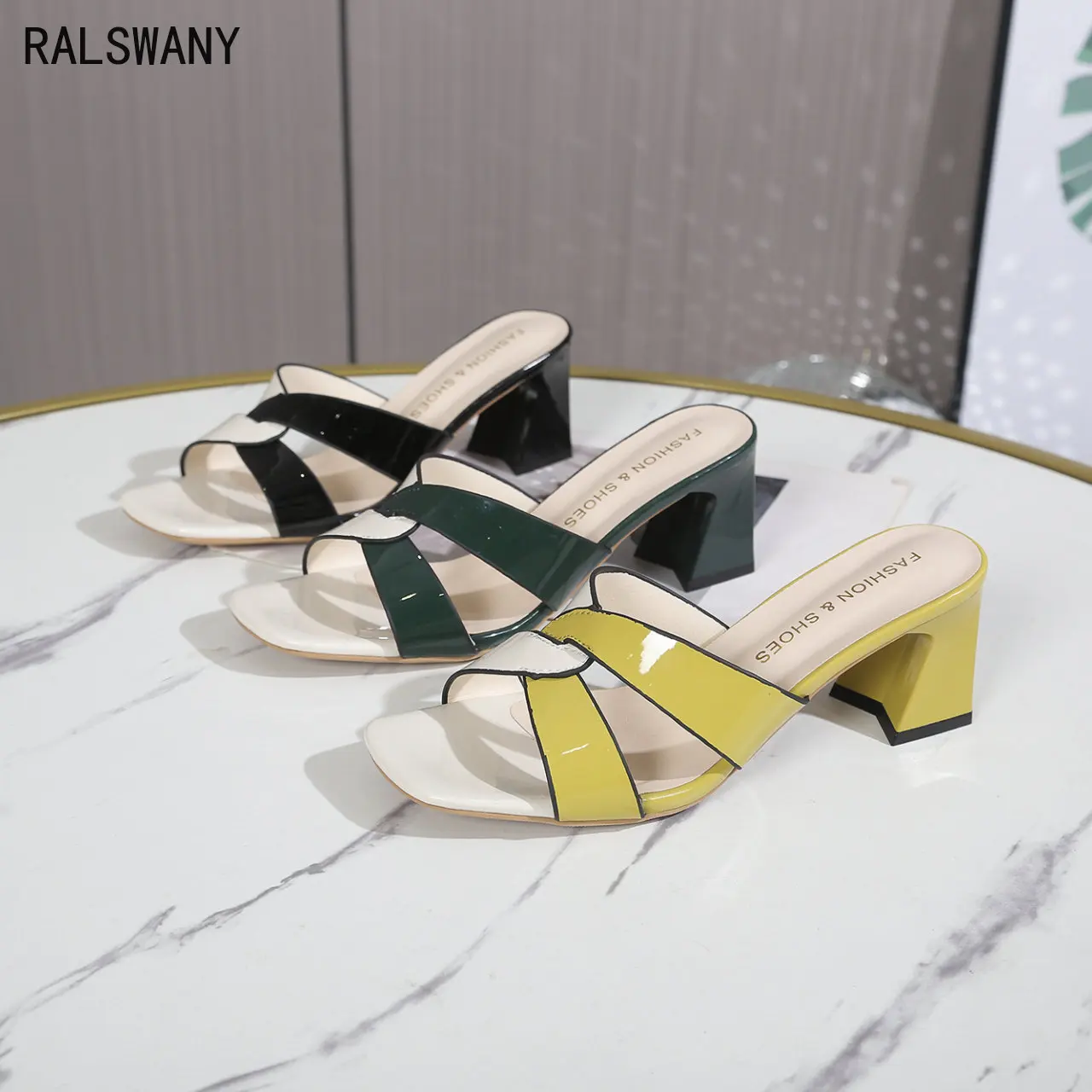 Summer Fashion Women Shoes Simple Square Heeled Banquet Luxury Sandals Women Designers Chausures Femme High Heels