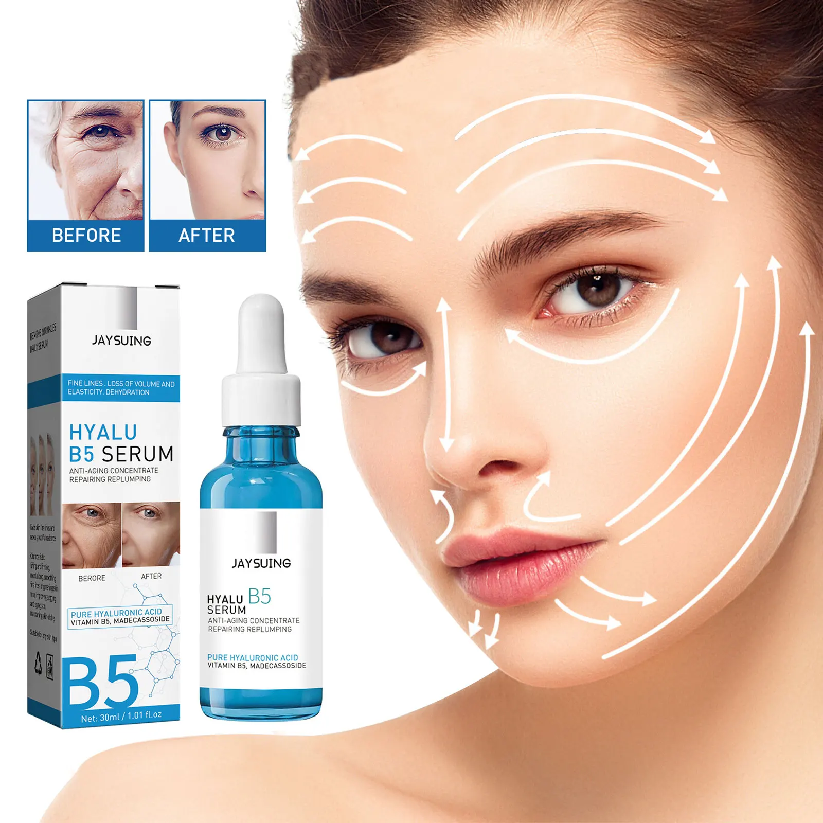 30ML Anti Wrinkle Serum Remove Wrinkle Anti Aging Lifting Firming Fade Fine Lines Hyaluronic Acid Whitening Moist Deep Skin Care