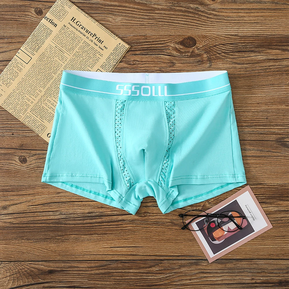 

Men Cotton Boxers Comfortable Breathable Mens Trunks Soft Bulge Pouch Briefs Casual Swim Shorts Underwear Solid Summer Kinckers