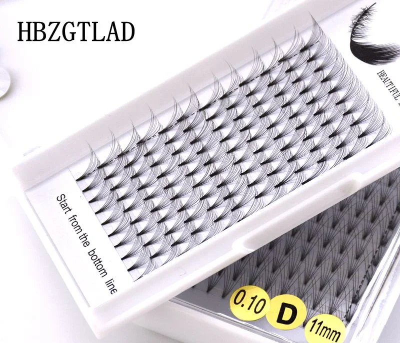 Фото HBZGTLAD 3D-10D русские объемные ресницы для наращивания с коротким стержнем, готовые вееры C/D завитки норковых ресниц, индивидуальные наращивания №1