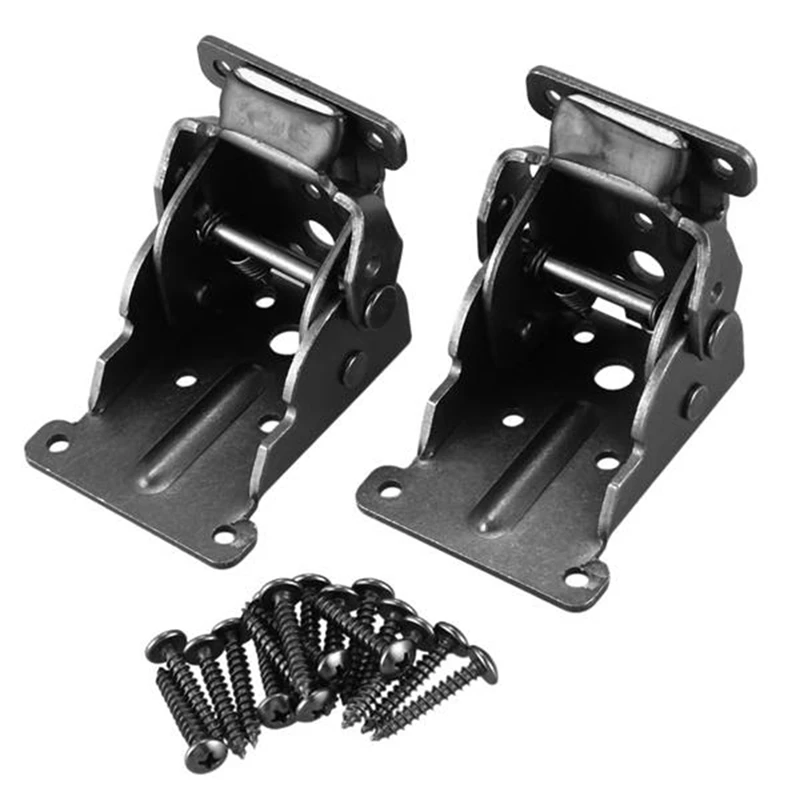 

2PCS Folding Brackets Lock Extension Support Bracket Foldable Self Lock Hinges With Screws For Table Bed Leg Feet