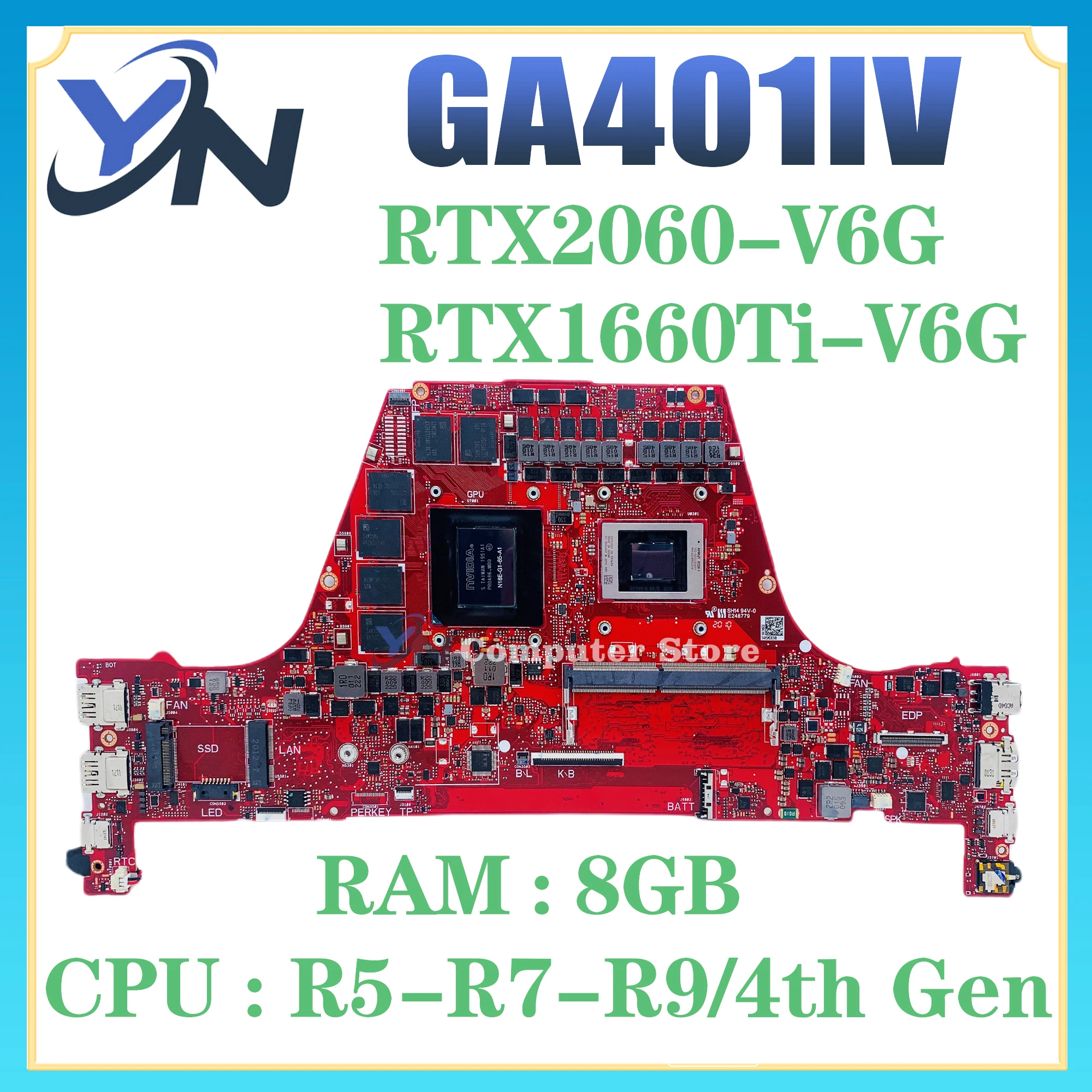 

GA401I Mainboard For ASUS ROG GA401IV GA401IU GA401II GA401IVC Laptop Motherboard R5 R7 R9 GTX1650Ti RTX1660Ti RTX2060