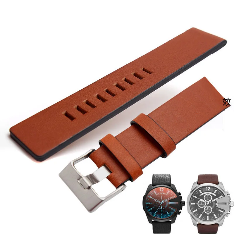 

Cow Leather Strap For DIESEL Watchband Fit DZ7312 | DZ4323 | DZ7257 With Stainless Steel Pin Buckle strap24 26 27 28 30mm bands