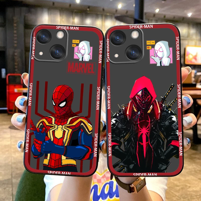 

Marvel Spiderman Peter Parker Phone Case For Apple iPhone 14 13 12 11 SE XS XR X 7 8 6 mini Plus Pro MAX 2020 Black Cover