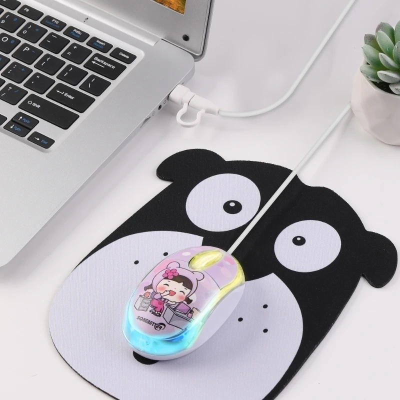 Портативная проводная бесшумная мышь 2в1 USB + Type-C оптическая эргономичная