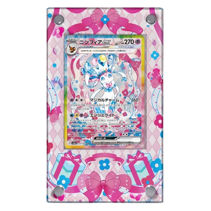 Фото Pokemon Sylveon Card Brick Eevee Espeon Umbreon Glaceon Jolteon Diy Акриловые фигурки героев Аниме Игровая коллекция Стойка для выставки товаров №2