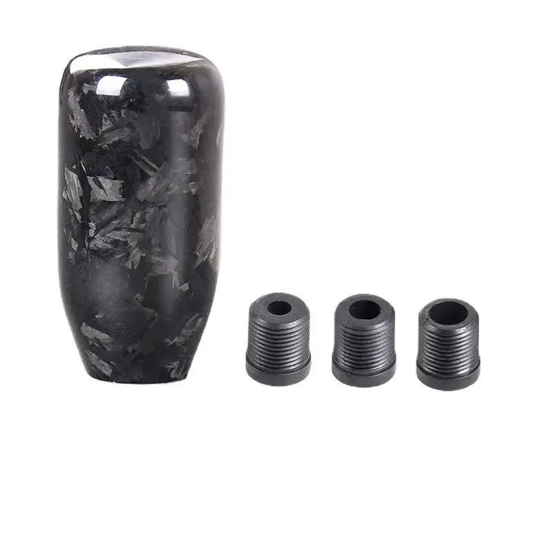 

Car Shift Knob Gear Shifter Knobs With 3 Adapters Carbon Fiber Pattern Shift Handle Modification Accessories