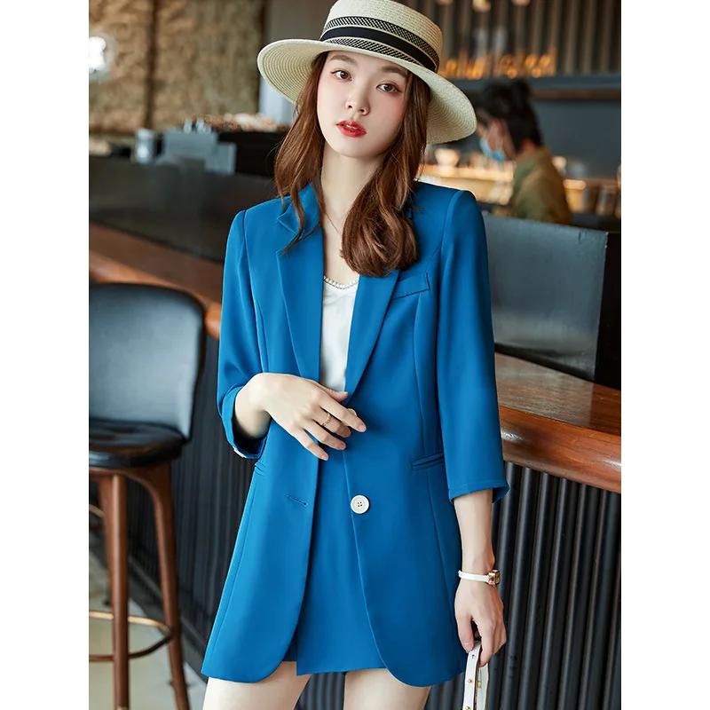 

Blazer women's high-end design sense niche 2022 spring new fashion three-quarter sleeve suit shorts suit