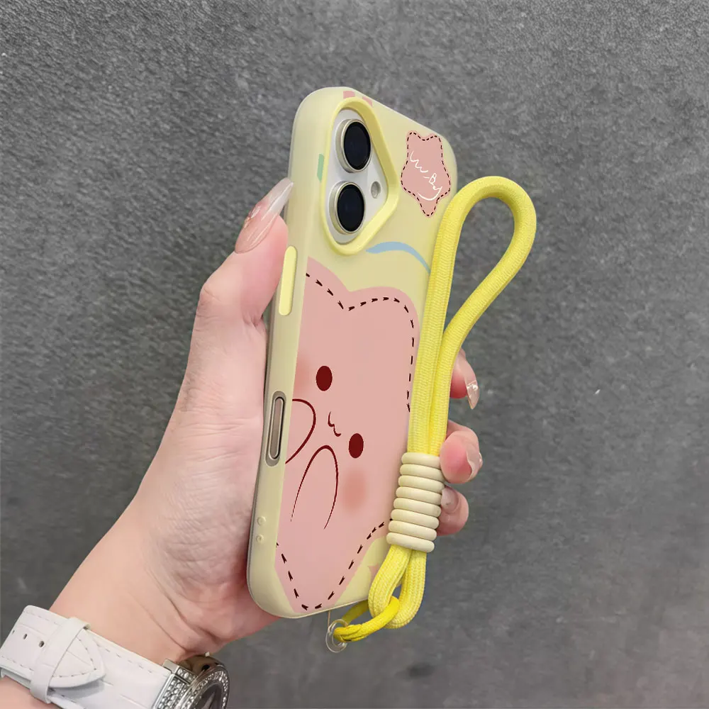 Фото Матовый силиконовый чехол для телефона Xiaomi 17 Pro Max 15T Pro Mi11 Lite 5G 14T Pro с ремешком-держателем и защитой для запястья №1