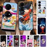 disney mickey mouse phone case for huawei p50 p40 p30 p20 10 9 8 lite e pro plus black etui coque painting hoesjes comic fas