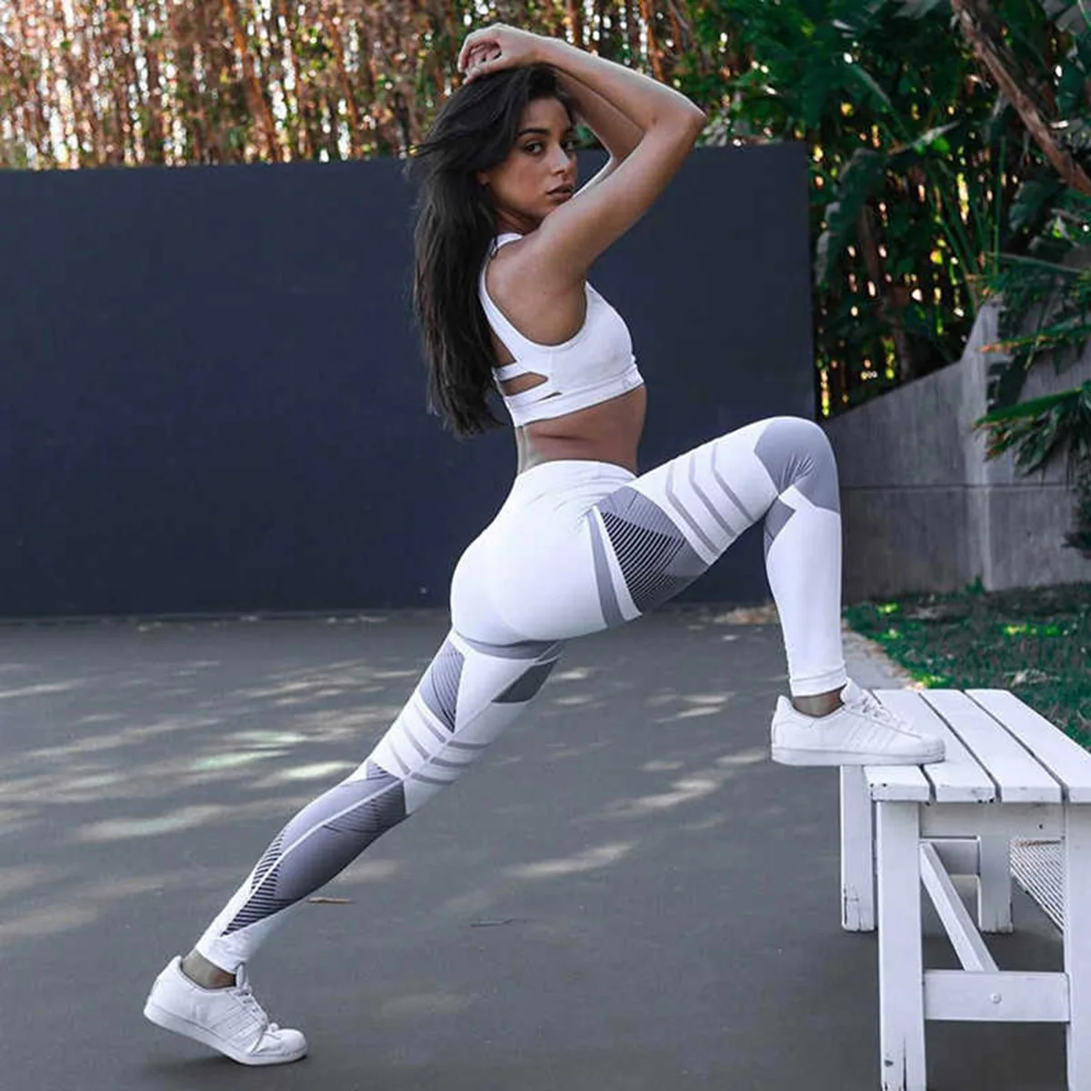 Oshoplive 2022 Women Fashion High-Waisted Gym Long Color Block Wrap Fitness Sports Leggings