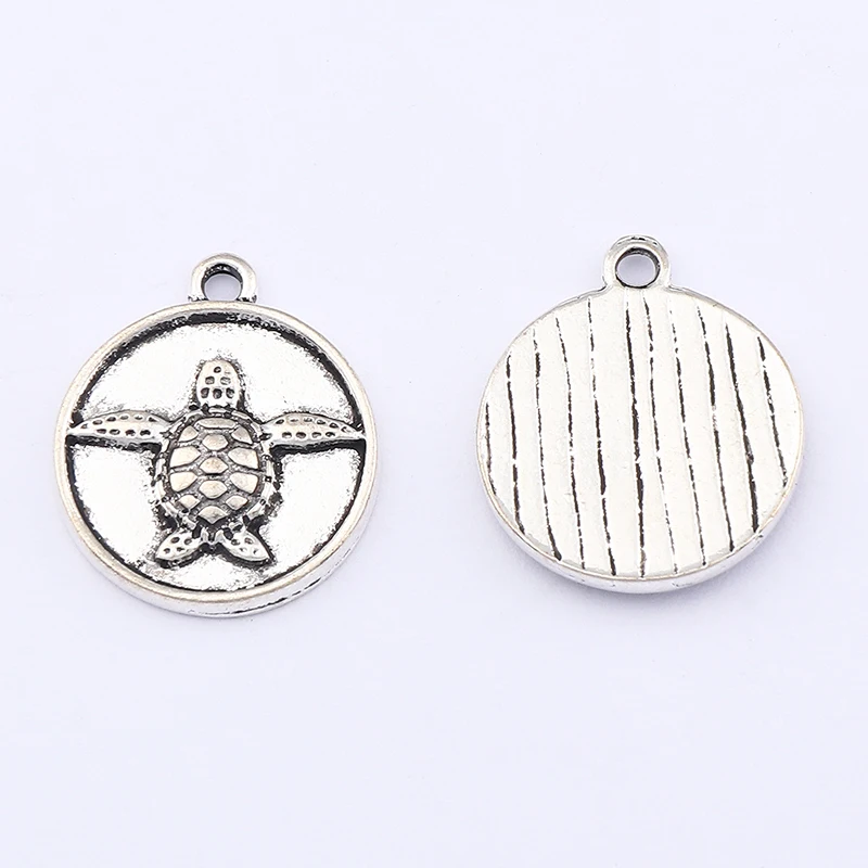 ZXZ 20 шт. античное серебро строительные круглые подвески для ожерелья браслета