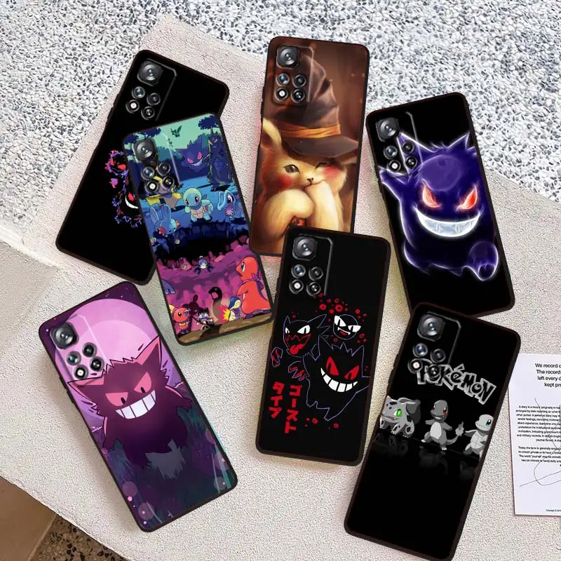 

Gengar Ghost Pokemon Phone Case For Xiaomi Redmi Note 12 11E 11S 11 11T 10 10S 9 9T 9S Pro Plus 5G Cover Black Funda