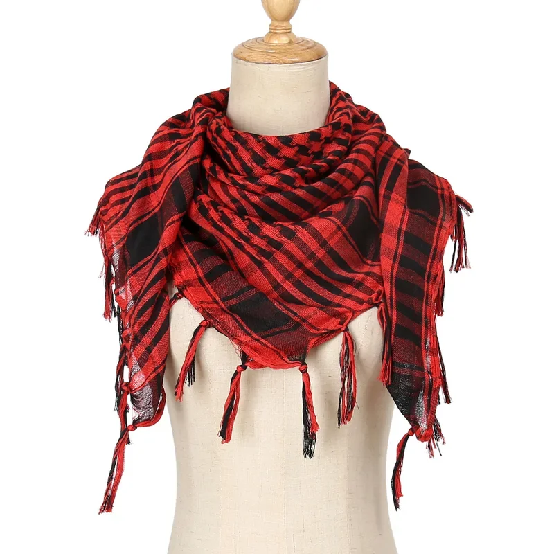 Унисекс Клетчатый Хлопковый Шарф Тактический Утеплитель Для Шеи Легкая