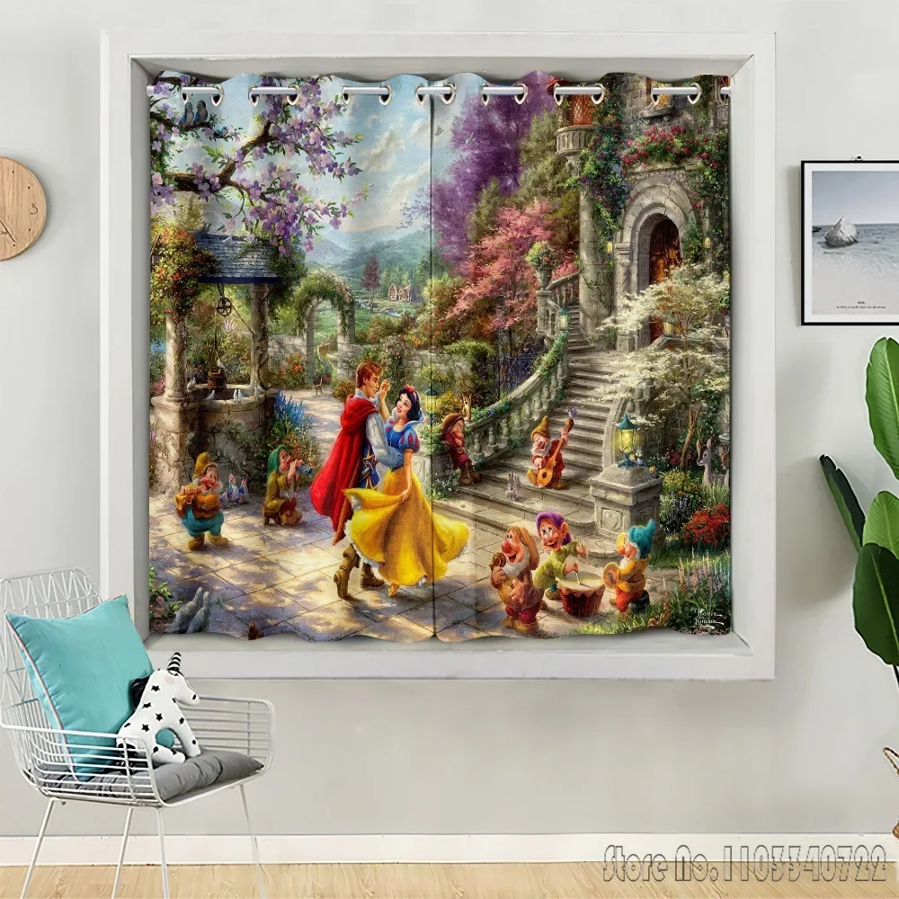 Занавески на окна Принцесса и принц Disney жасмин Ариэль затемняющие шторы с 3D