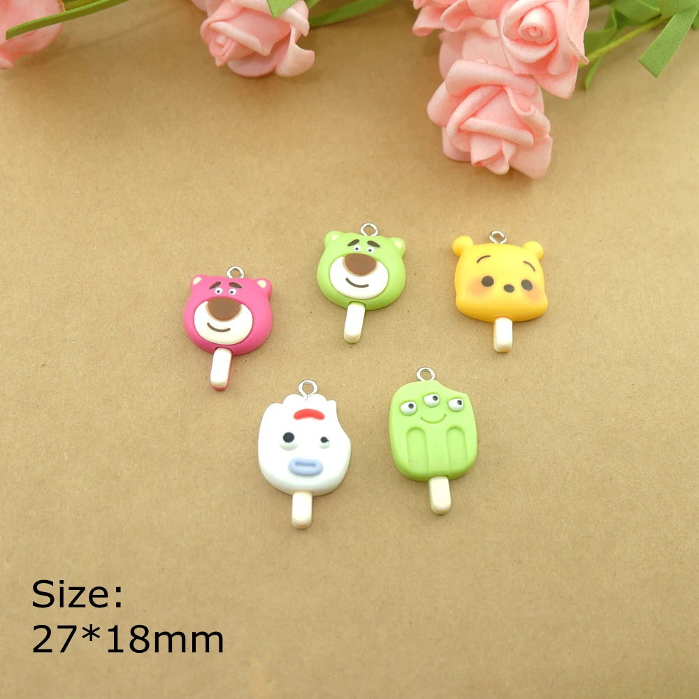 

Cute Cartoon Ice Cream Charms Resin Flat Back Cabochon Bracelets Necklace Earrings Making Accessories DIY Jewelry Pendants