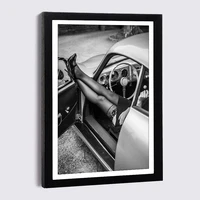 photo frames 13x18cm 30x42cm nordic vintage car fashion sexy woman with picture frame wooden family photo frame wall home decor