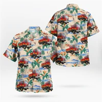 hawaii shirt beach summer hawaiian style fire engine 3d all over printed mens shirt women tee hip hop shirts 03