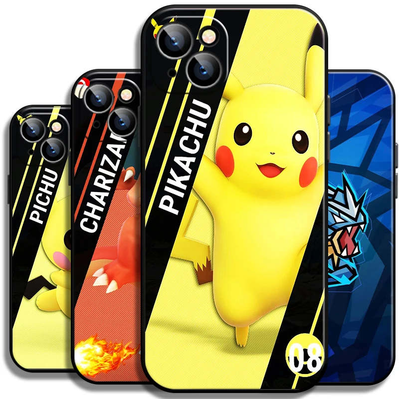 

Pokemon Pikachu For Apple iPhone 13 12 11 Pro Mini X XR XS Max SE 5 6 6S 7 8 Plus Phone Case Coque Carcasa Silicone Cover Back