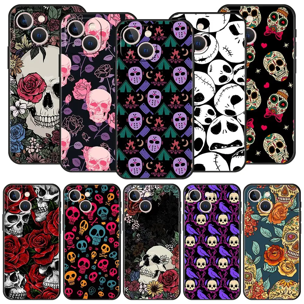 

Grim Reaper Skull Skeleton Luxury Phone Case For iPhone 11 12 13 Pro Max Mini X XR XS 7 8 Plus SE 2020 Soft Silicone Black Cover