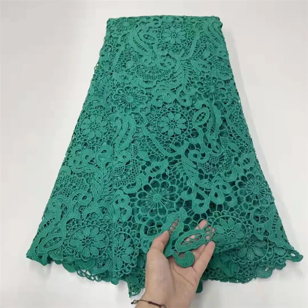 

Solid Color Guipure Cord Lace New Design Milk Silk Material African Nigerian Water Soluble Fabric For Garment Sewing Accessories