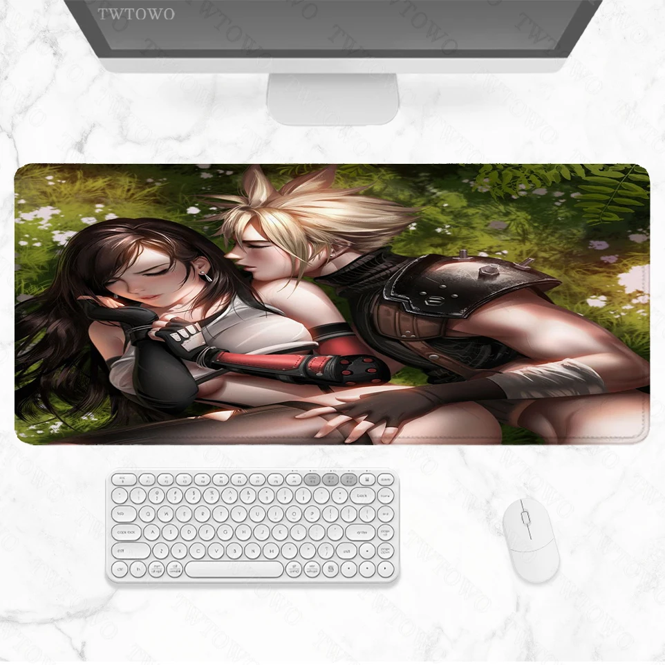 

Final Fantasy 7 Mouse Pad Gamer XL Large Custom Home Computer Mousepad XXL Desk Mats Keyboard Pad Non-Slip Soft Office Table Mat