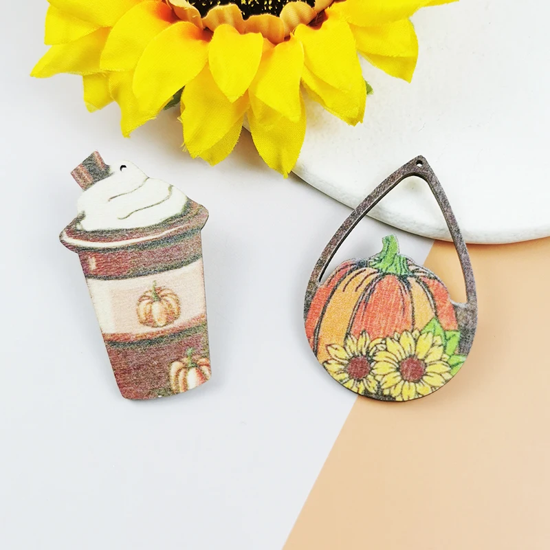 10 шт. Деревянные Подвески в виде тыквы