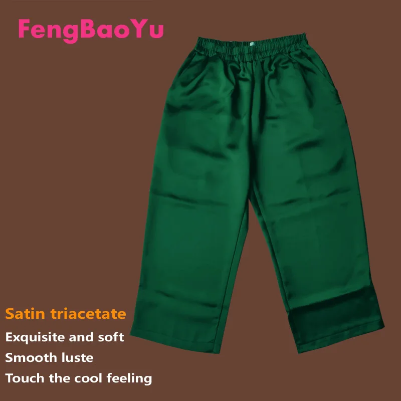 Fengbaoyu Triacetic Acid Spring Summer Men's Seven-cent Pants Black Leisure Sports Fat 150KG Heavy Comfortable Breathable Cool