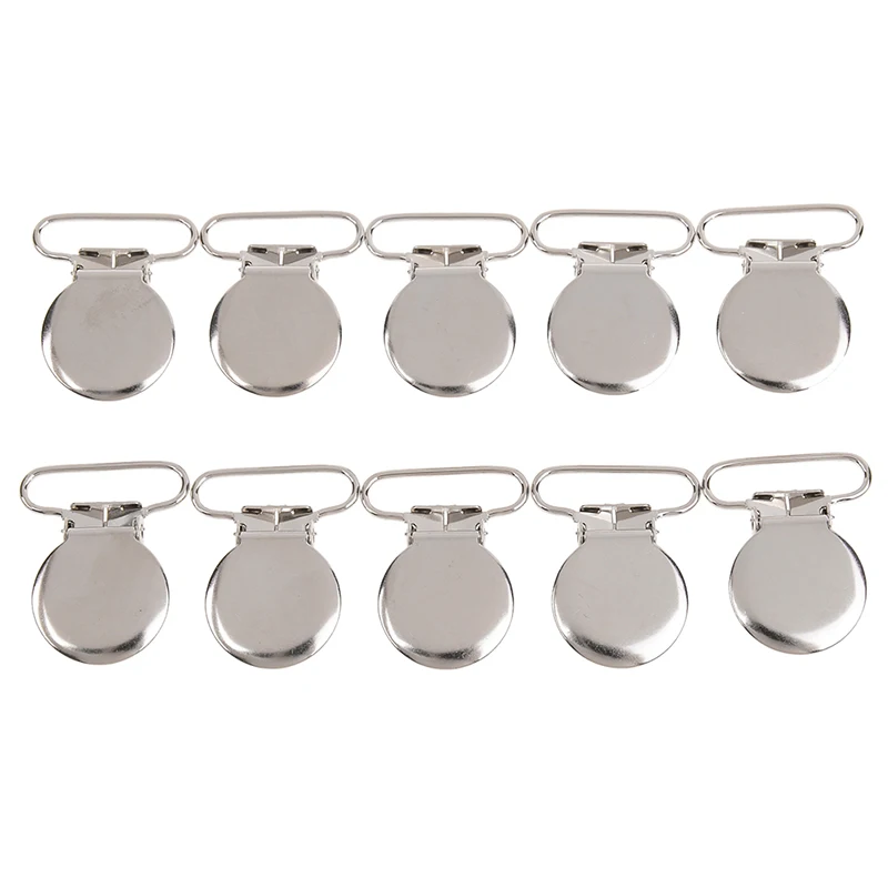 Sutoyuen 140pcs/lot 1'' 25mm Round Metal Suspenders Soothers Holder Clips For Baby Dummy Pacifier Chain Clips Lead Free