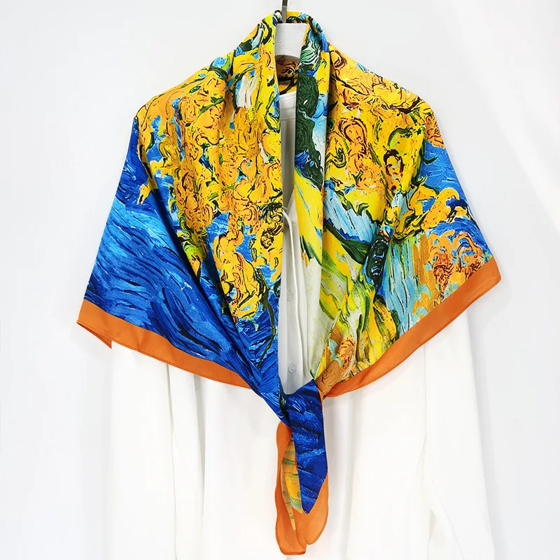 

New silk scarf, female shawl, travel blanket, sunscreen scarf, large square towel, shawl blanket, blanket