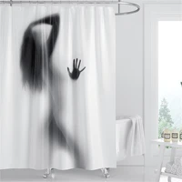 all saints day shower curtain white waterproof opaque hanging curtains for bath lightweight polyester woman shadow home decor