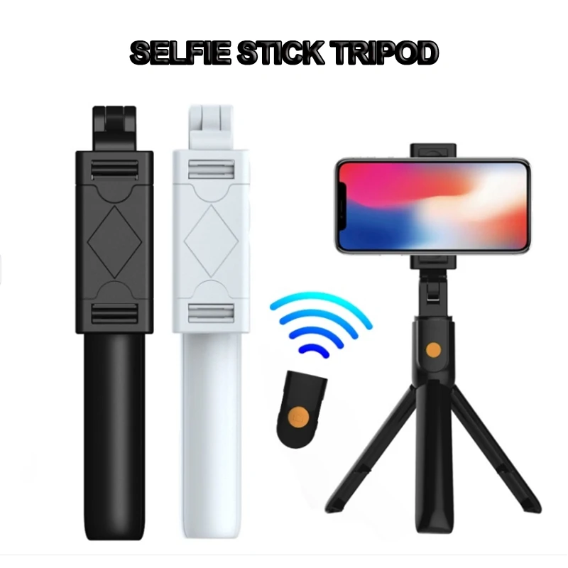 

Portable Wireless Selfie Sticks Tripod Bluetooth Shutter Remote Control Foldable Monopod Smartphone Stand Foldable Telescopic