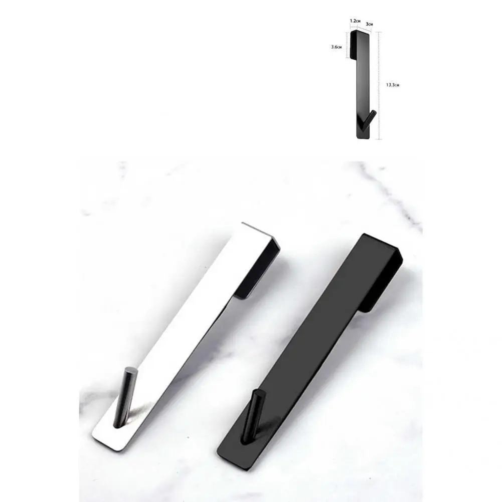 

Practical Towel Hooks Moisture-proof Stainless Steel Strong Load-bearing Closet Hanger Closet Hanger Door Hook 2Pcs