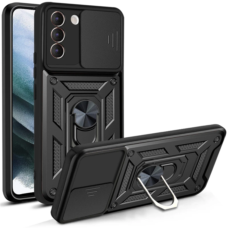 

Чехол для Samsung Galaxy S21 FE, защитный чехол для объектива камеры и телефона Samsung S21 Ultra S21 + Plus, магнитный держатель, армированный чехол