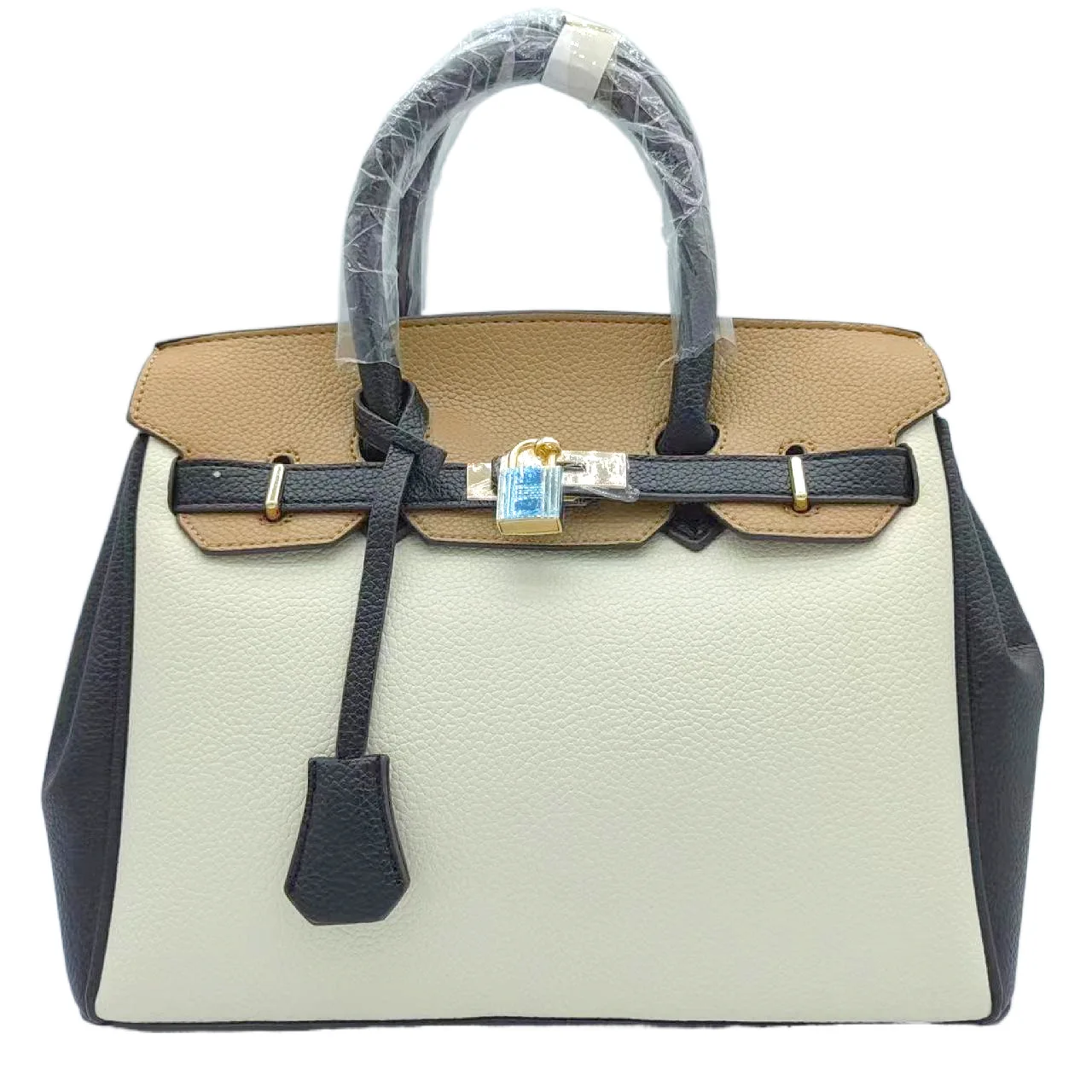 

2023 New Bags Litchi Pattern Platinum Bag Fashion Handbag Large One Shoulder Bridal Bag