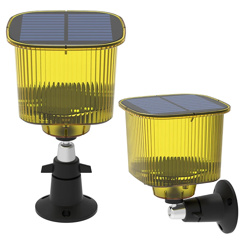 Animal driven device alarms waterproof energy-saving LED solar light yellow red warning device canrecording volume alarmregulaly enlarge