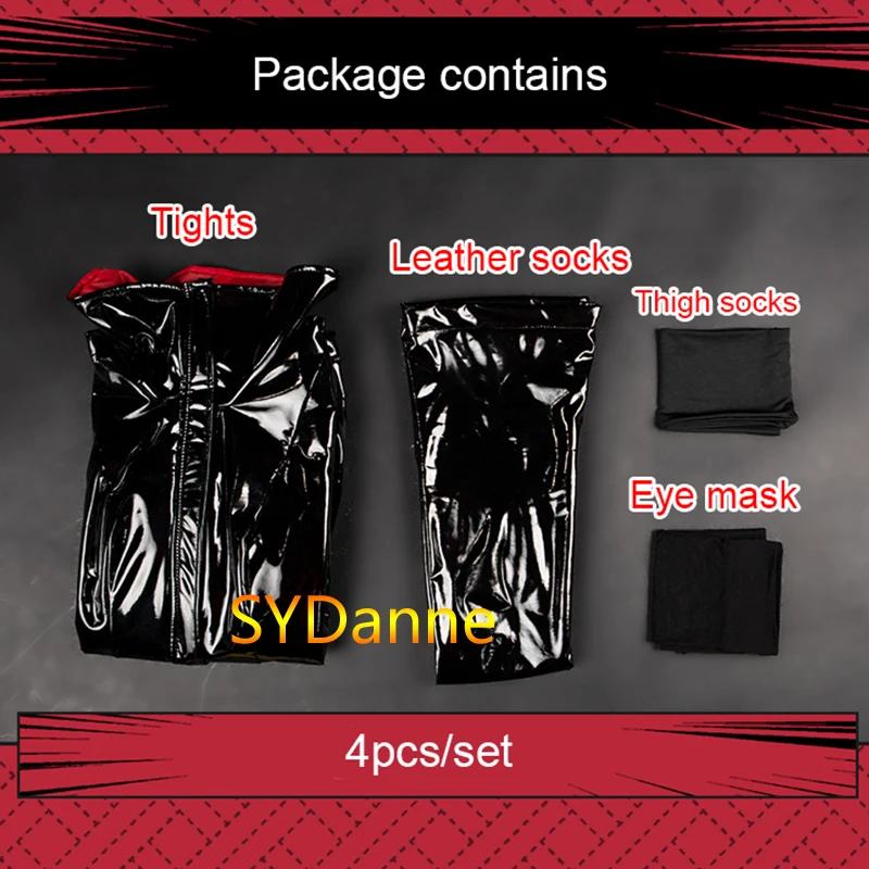2021 New Anime Jujutsu Kaisen Gojo Satoru Female Cosplay Costume Woman Leather Tights Uniform Suit Party Carnical Outfit