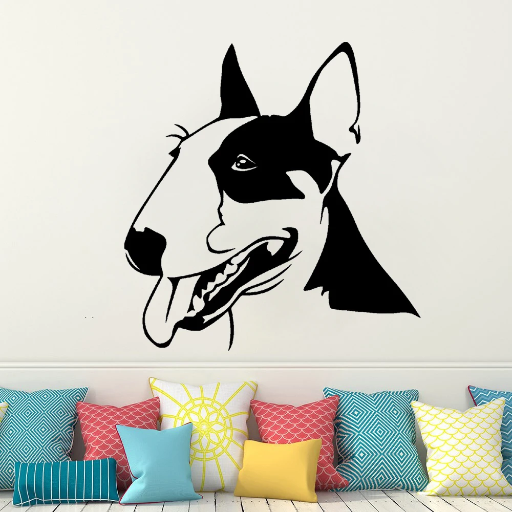 

Bull Terrier Avatar Wall Decals Livingroom Bedroom Home Decor Stickers Removable Vinyl Animal Dog Wallpaper Murals DW13849