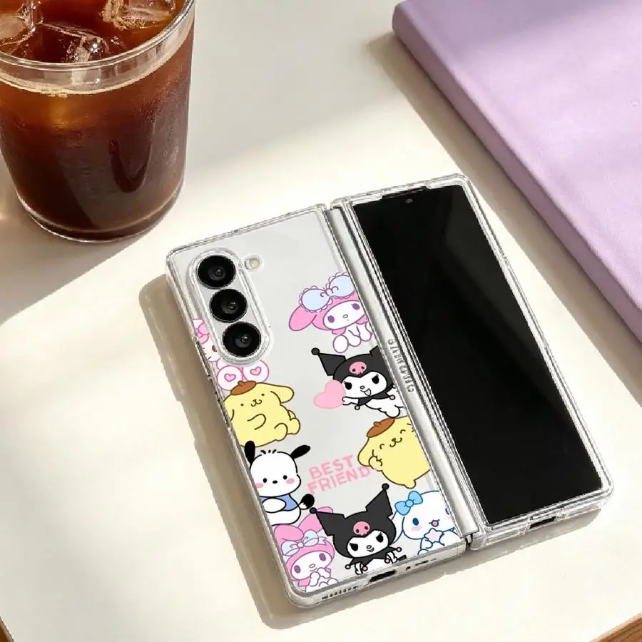 Фото Чехол для Samsung Galaxy Z Fold 7 6 5 4 3 Z Flip 7 6 5 4 3, мультяшный, милый, с персонажами Sanrio №4